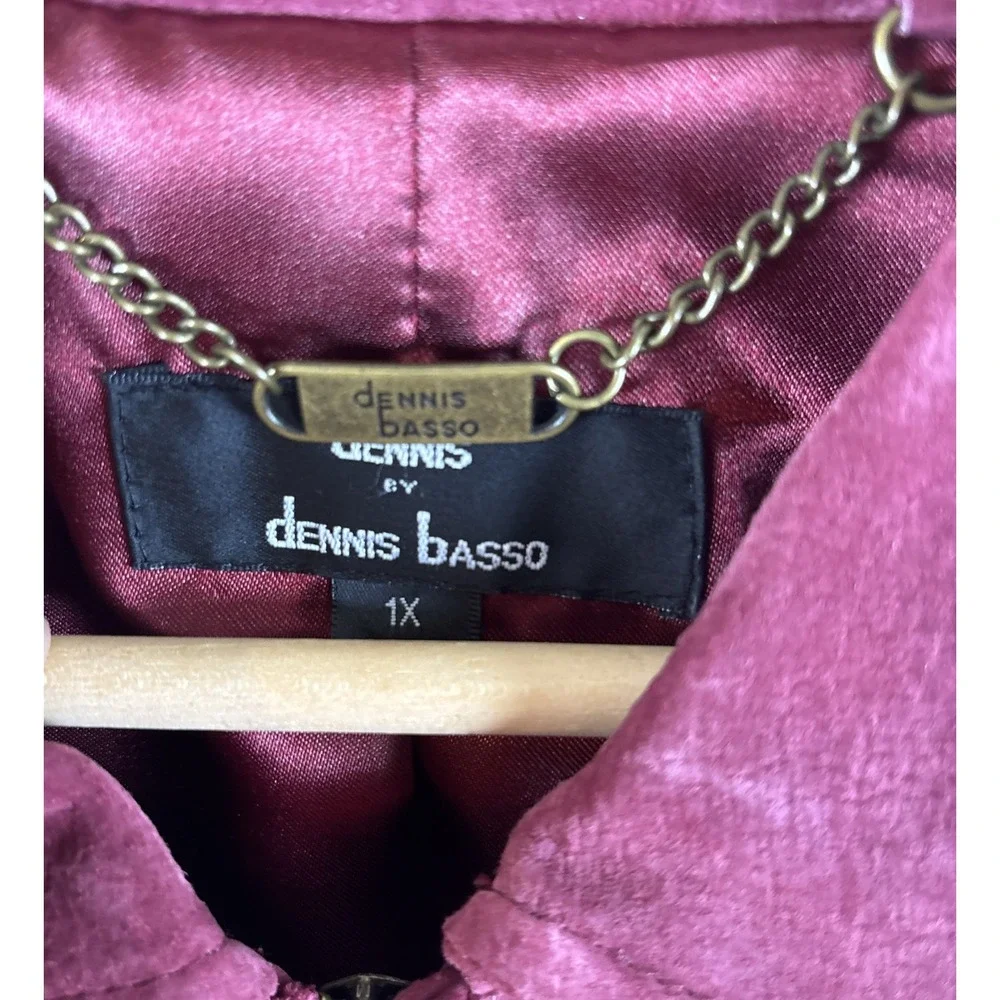 Dennis Basso Suede Vest Womens Sz 1X Plus Genuine Leather Wine Burgundy Full Zip
